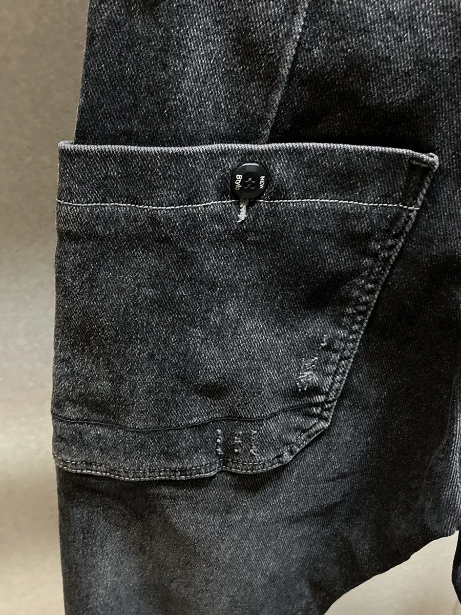 28-38！Velik žep tovora jeans za moške novo Harlan jesen/zima se zgosti High Street hlače