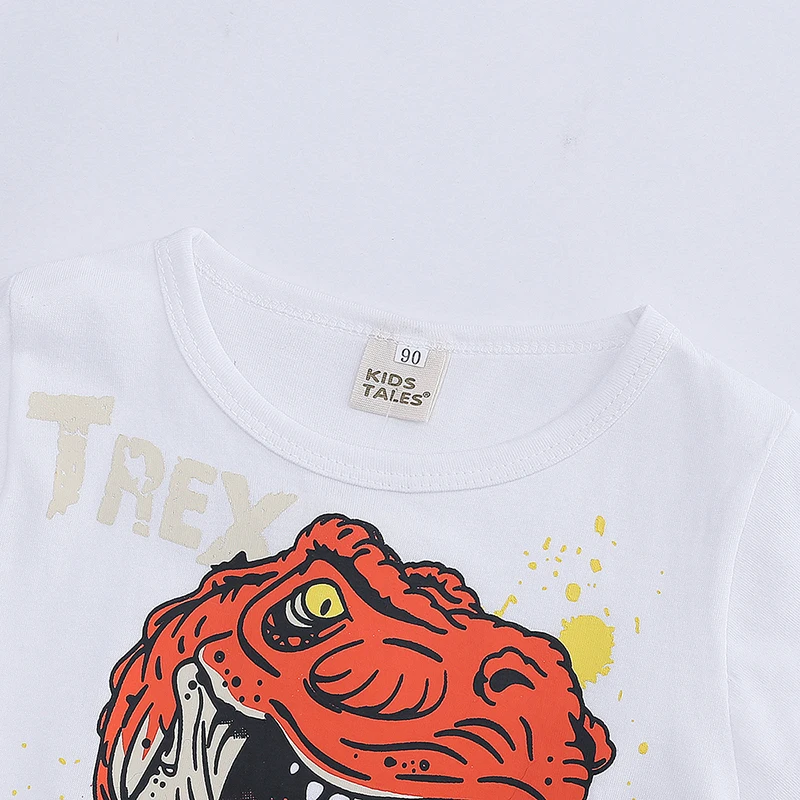 PR-348 T-majice Za Fantje tshirt Dinozaver Otroci Oblačila Jurassic fantje Belo, Sivo Modre Majice Za otroke Kratek Rokav Tee