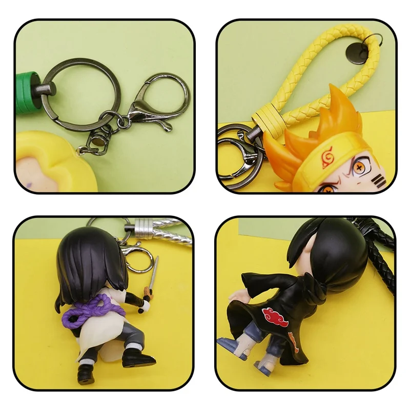 6 Kos/niz Znakov PVC Anime Naruto Dejanje Slika Keychain Haku Sasuke Kakashi Model Igrača Obesek Darilo Zbirateljskih