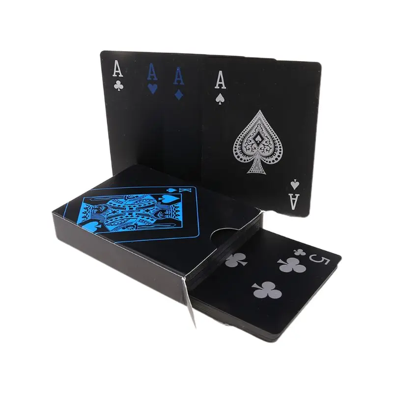 Vodoodporno Plastično Poker, Igralne Karte, Črna PVC Poker Mizo Karte Klasičnih čarovniških Trikov Orodje Krova (54pcs) 40JC