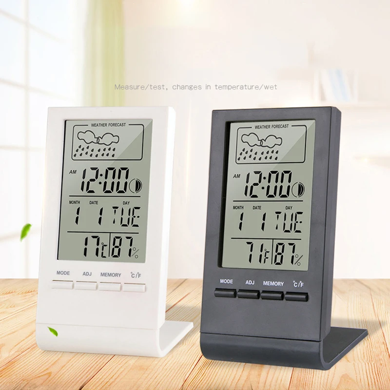 Termometer, Higrometer Profil Kazalnika Zaprtih Prostorih/Na Prostem Vremenske Postaje Avtomatske Elektronske Temperatura Vlažnost Zaslon Ura