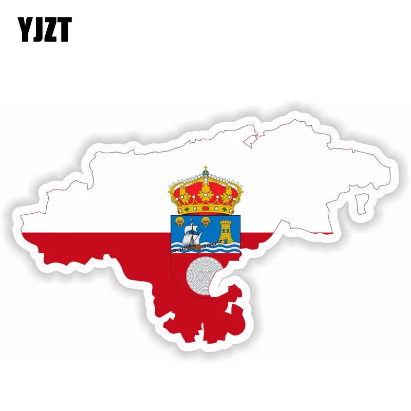 YJZT 16.3 CM*10 CM Cantabria Španija Zemljevid, Zastave, Nalepke, Čelade, Odsevni Avto Nalepke Nalepke 6-1518