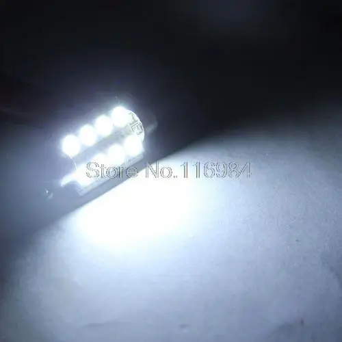 10PCS x 41mm 8 SMD 5050 Avto Notranjost Kupole Festoon LED Žarnice Žarnice Bele DC12V