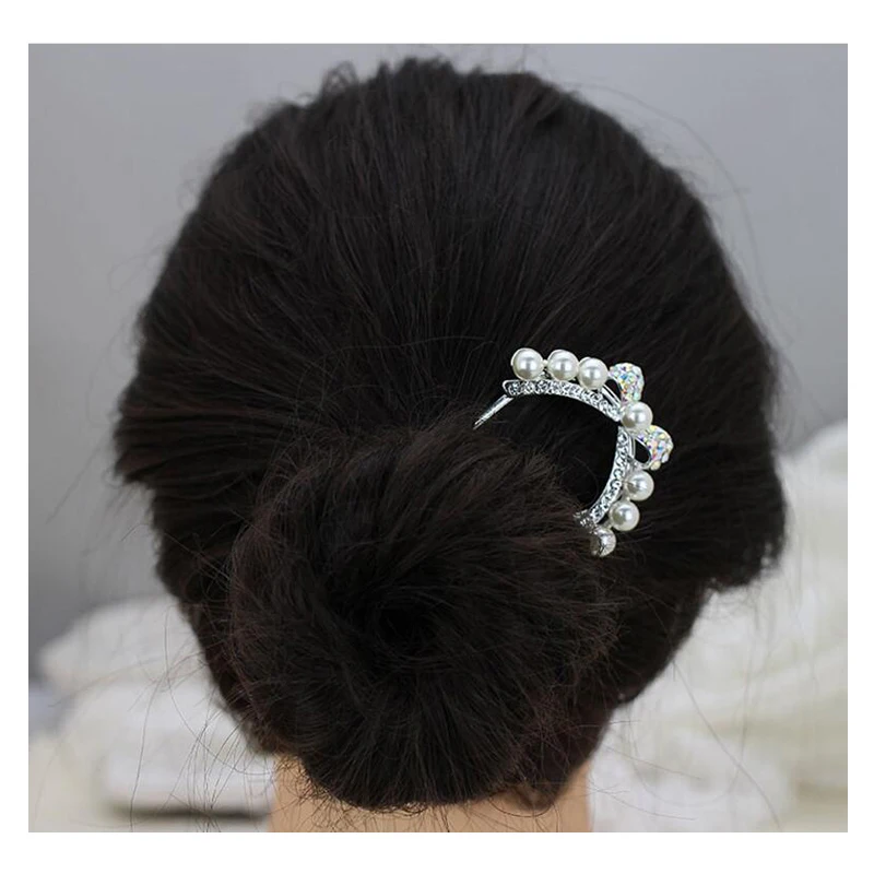 WXJCAN hairwear U oblike 5 slog simulirani pearl nosorogovo lasje držijo glavo nakit za ženske poročne lase okraski H1079
