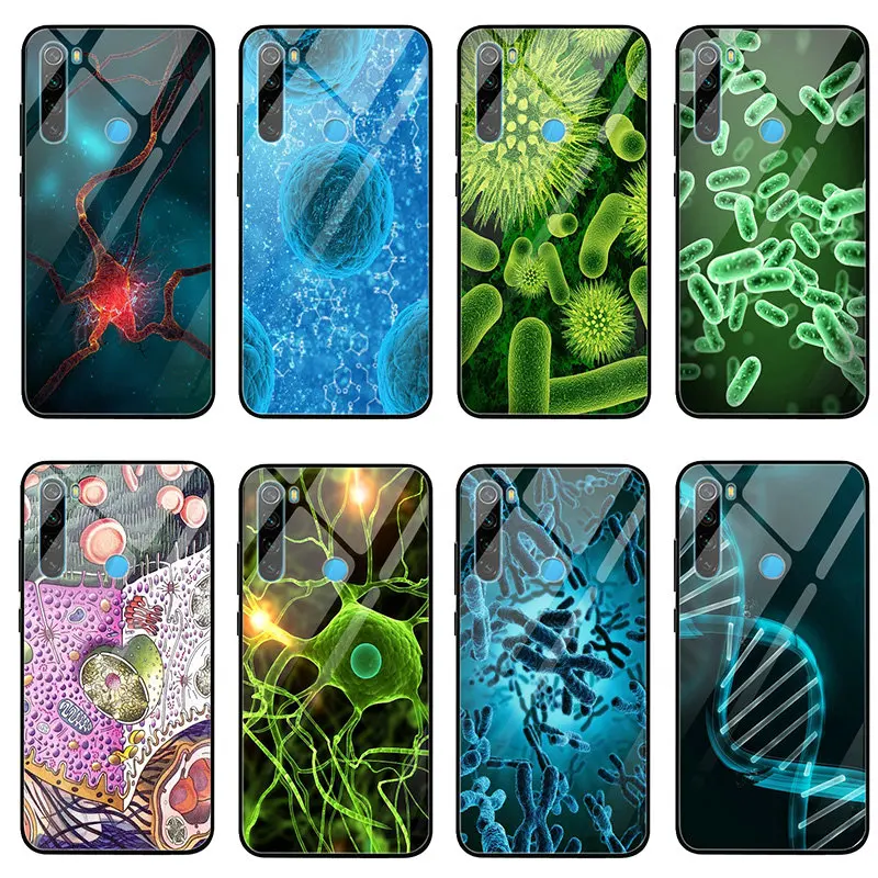 Biologija celice Kemija, Kaljeno Steklo Telefon Primerih Kritje za Xiaomi Redmi Opomba 4 4X 5A 5S 6X 7 7A 8 8A 9 SE A1 A2 Lite Plus