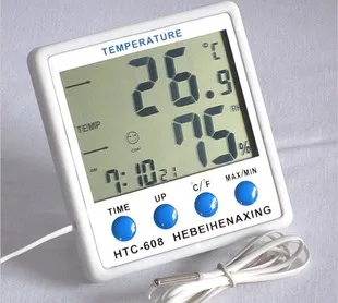 Digitalni HTC-608A temperatura in vlažnost meter z 1,8 metra sonda lahko izmerite notranjo in zunanjo temperaturo
