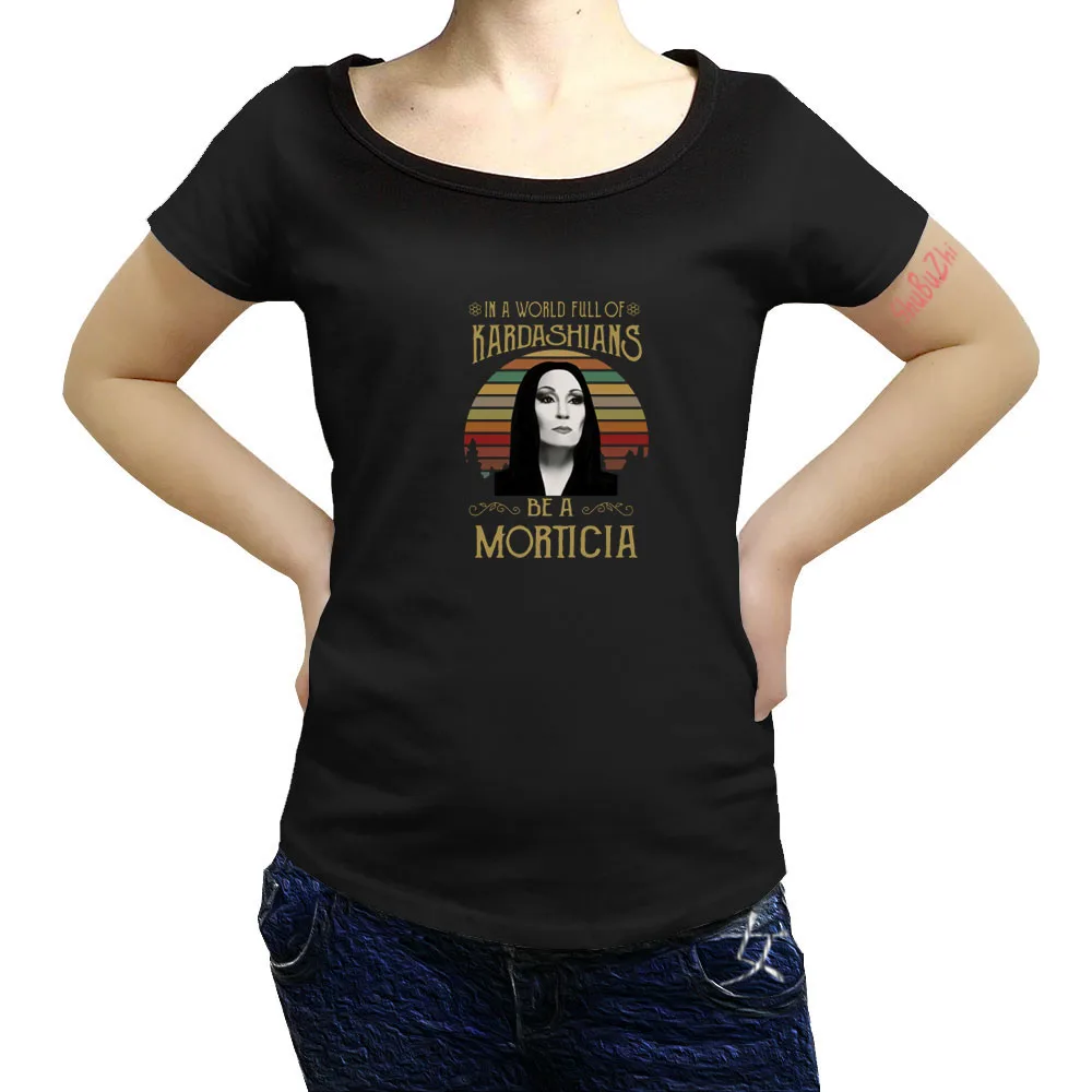 Morticia Addams V Svetu, Polnem Kadarshians ženske, Črna Majica Bombaž Priložnostne ponos majica Fashion tshirt sbz8401