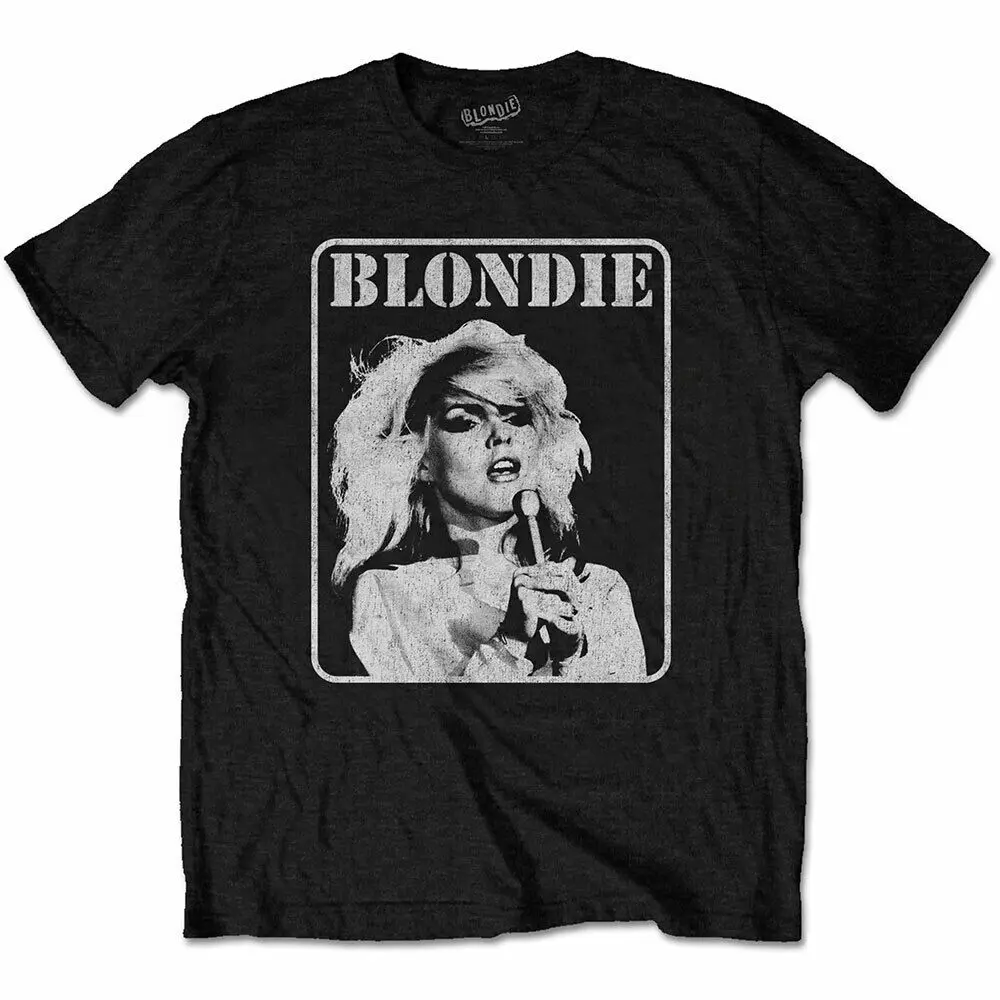 Blondie Debbie Harry Mic Predstavljajo 1 Vzporedne Črte Uradni Tee T-Shirt Mens 100 % Bombaž Majica S Kratkimi Rokavi Za Fanta
