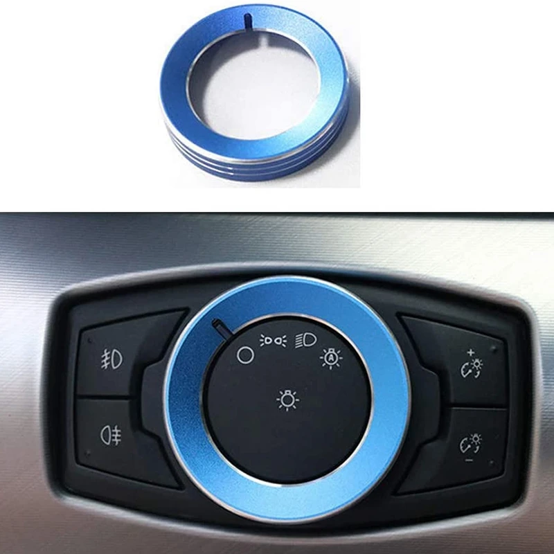 Modra Aluminija Smerniki Glasnost Zvonjenja Nadzor Gumb Pokrov Tesnilo Trim Notranja Oprema za Ford Mustang-2019