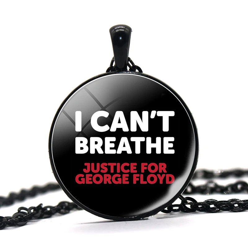 Ne morem Dihati George Floyd Ponudbo Obesek Black Življenja Važno Slogan Ogrlica za Pravosodje Spominsko Darilo