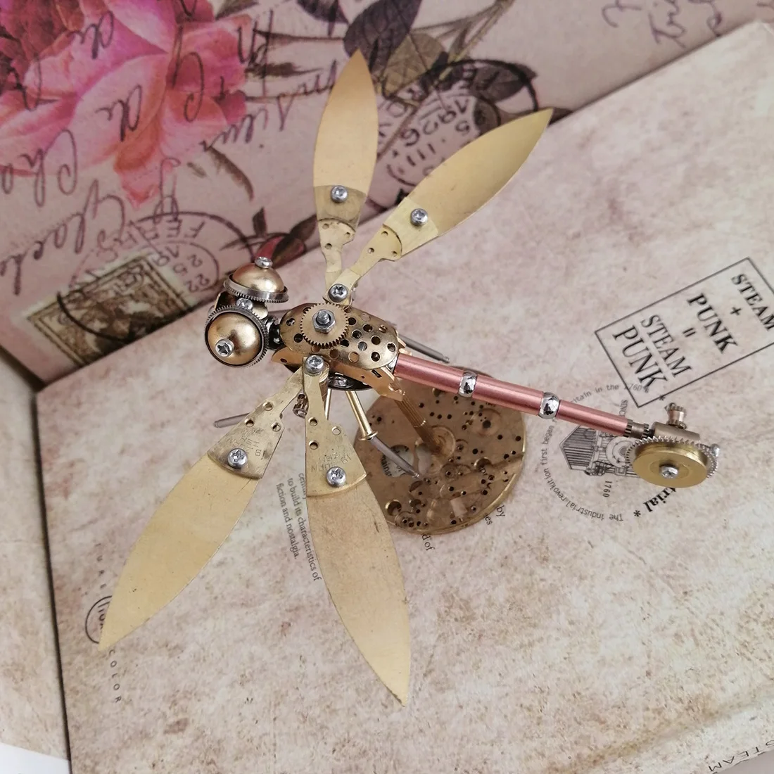 Kovinski Puzzle Model Okraski Mehanske Insektov Obrti Doma Dekor diy skupščine igrače darila za otroke - Zlati Dragonfly