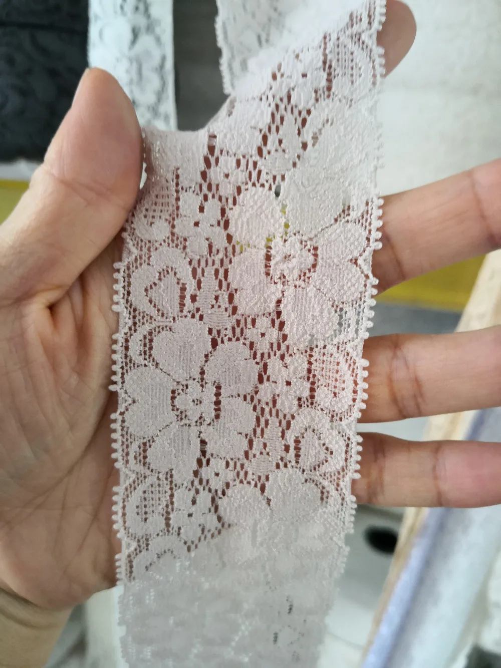 Debelo veliko Precej Off White elastična stretch čipke trim diy šivanje poročne lutka obleko 6 cm za 2,4 palčni
