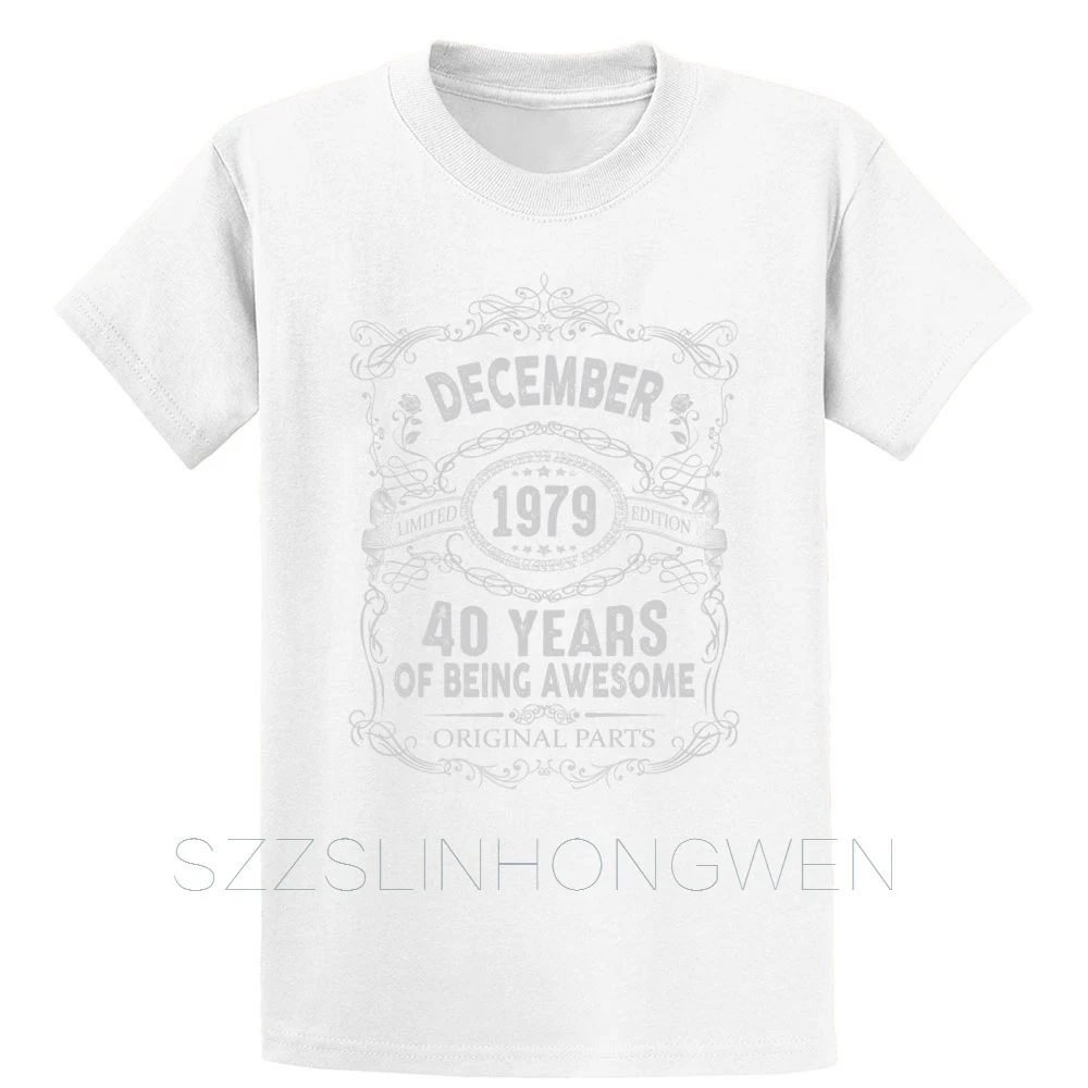 40. Rojstni dan decembra 1979 Classic Majica Krog Vratu Homme Poletje Slog Pismo Kratek Rokav Srčkan Komična Shirt Design