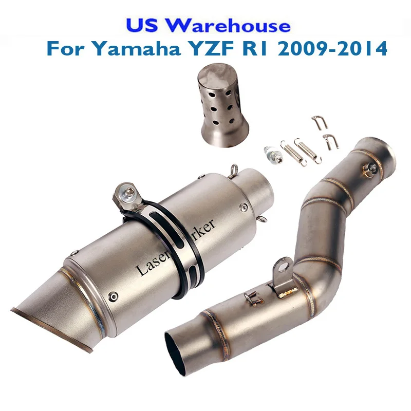 For Yamaha YZF R1 2009-Motorcycle Exhaust System Muffler Escape Silencer Middle Connect Link Tube Slip on YZF R1