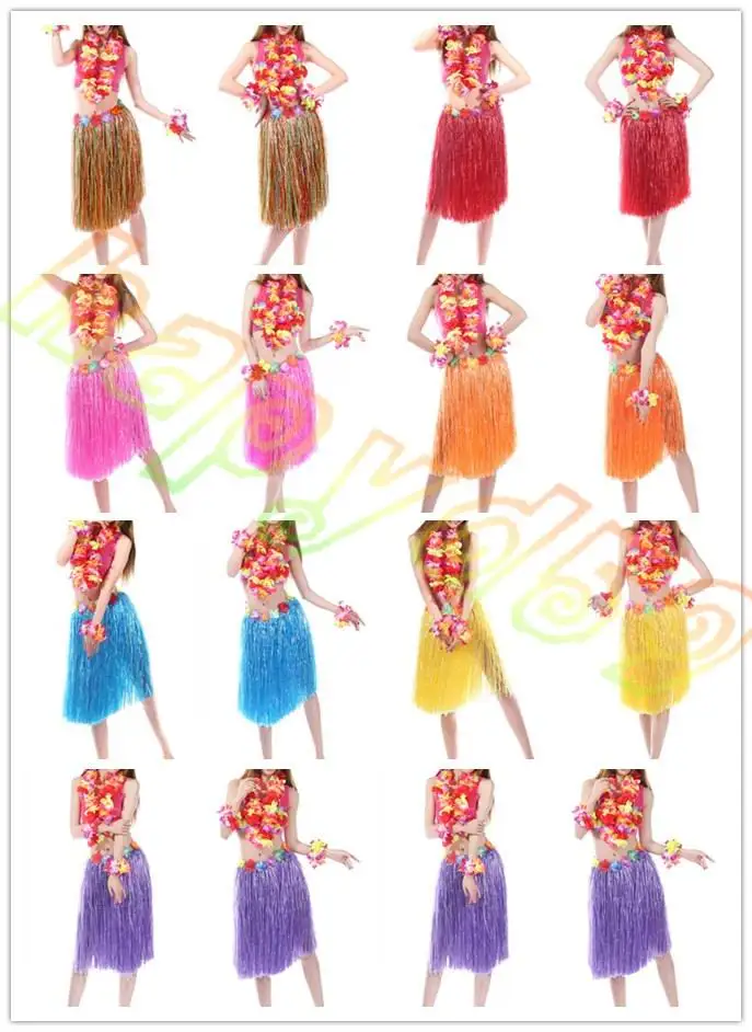 60 CM 5PCS/set Plastičnih Vlaken Ženske Travo Krila Hawaiian Hula Krila nastavite navijačice kostume Dame Oblačenja Up