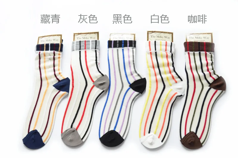 10pairs Japonski škornji pod hišo priložnostne ženske steklenih filamentov prugasta poletje svilene nogavice