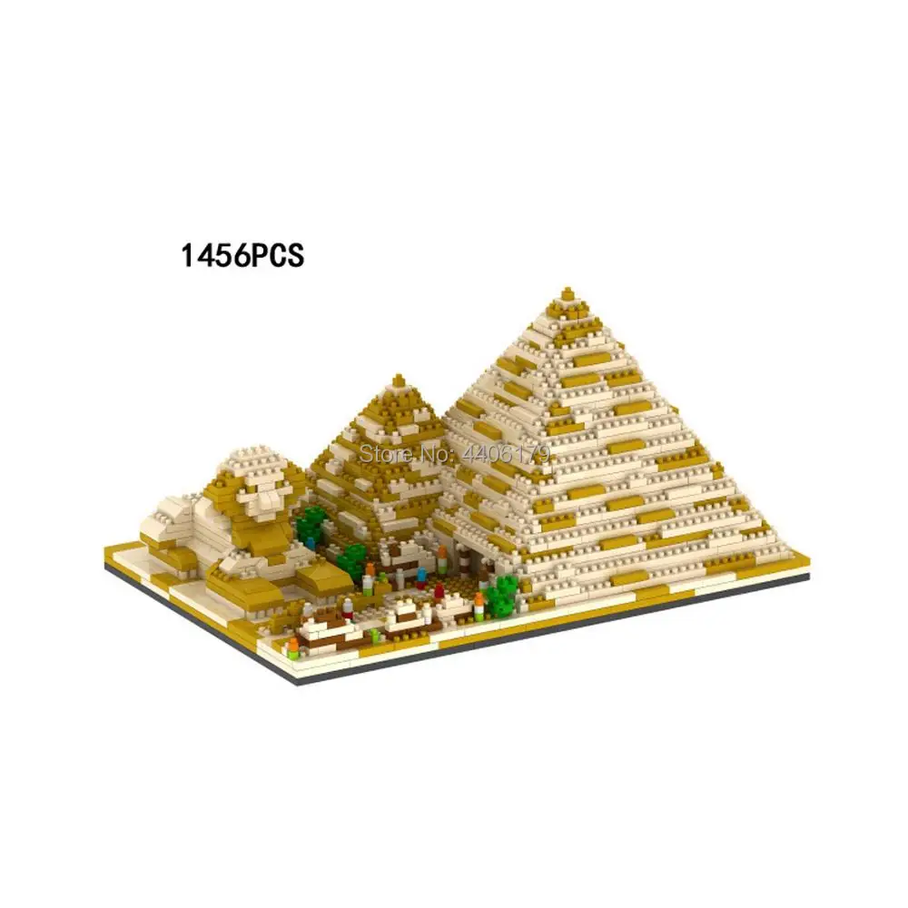 Vroče lepining ustvarjalci klasičnih mesto slavni Storico monumenti Egitto Piramide e Sfinge mini micro diamante bloki, opeke igrače darilo