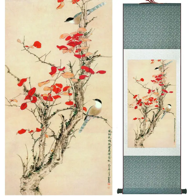 Ptice na drevesu Slikarstvo home office dekoracijo slikarstvo domov sliko Kitajski črnilo slikarstvo Št 033006