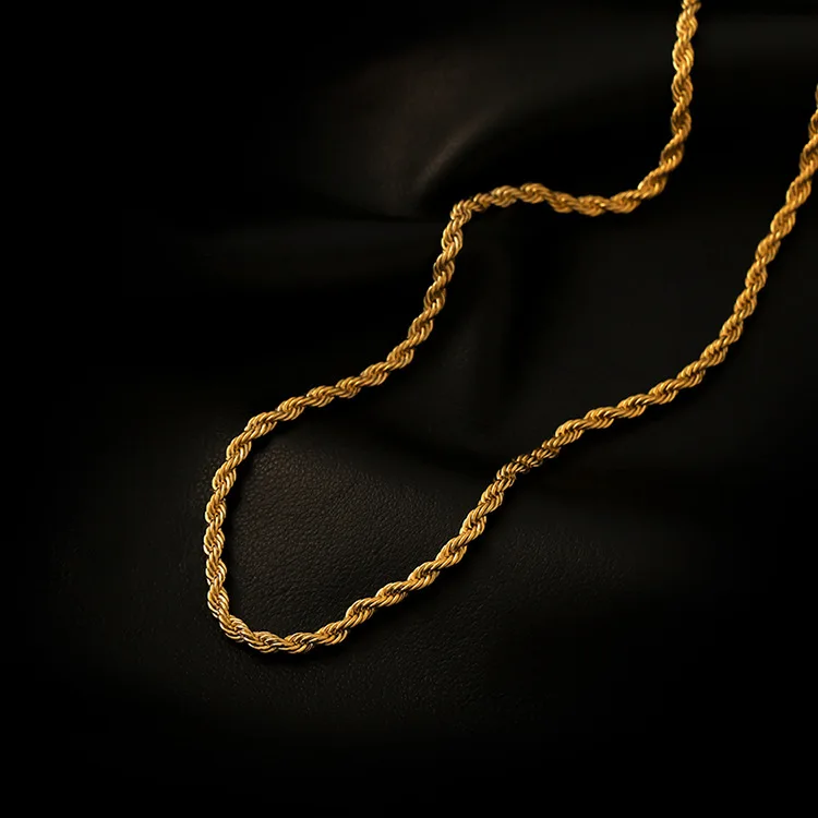 Moda prepost twist ogrlica za ženske Evropski in Ameriški hip hop titana jekla, neprevlečeni zlato verigo