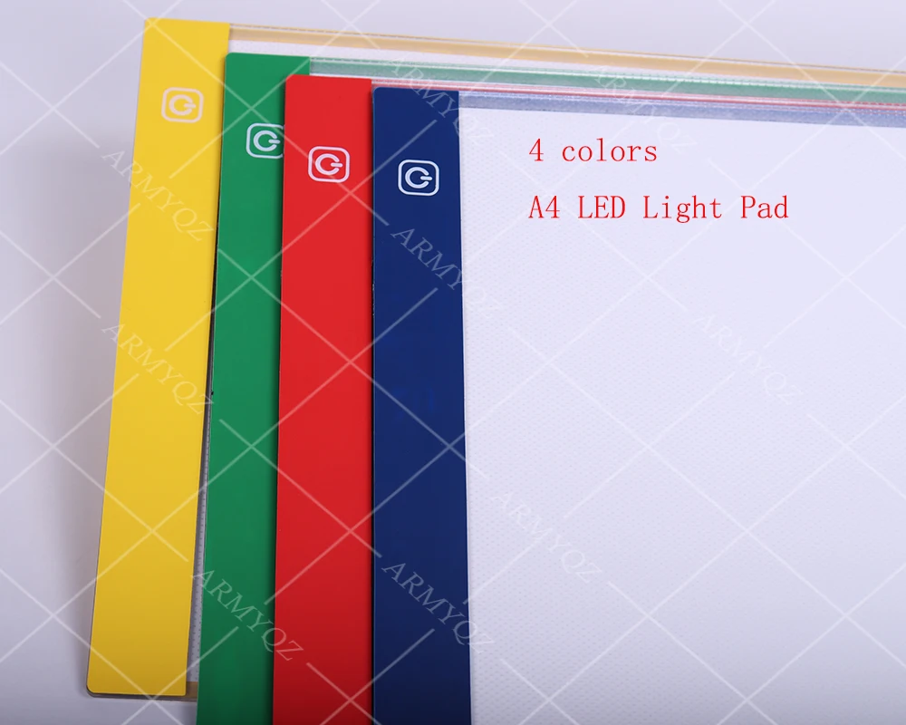 4 barve, Tanko A4, LED Luči Pad Umetnik primerjalni Tabeli Grafike za Risanje svetlobe Pad Diamond Slikarstvo Vezenje Orodja