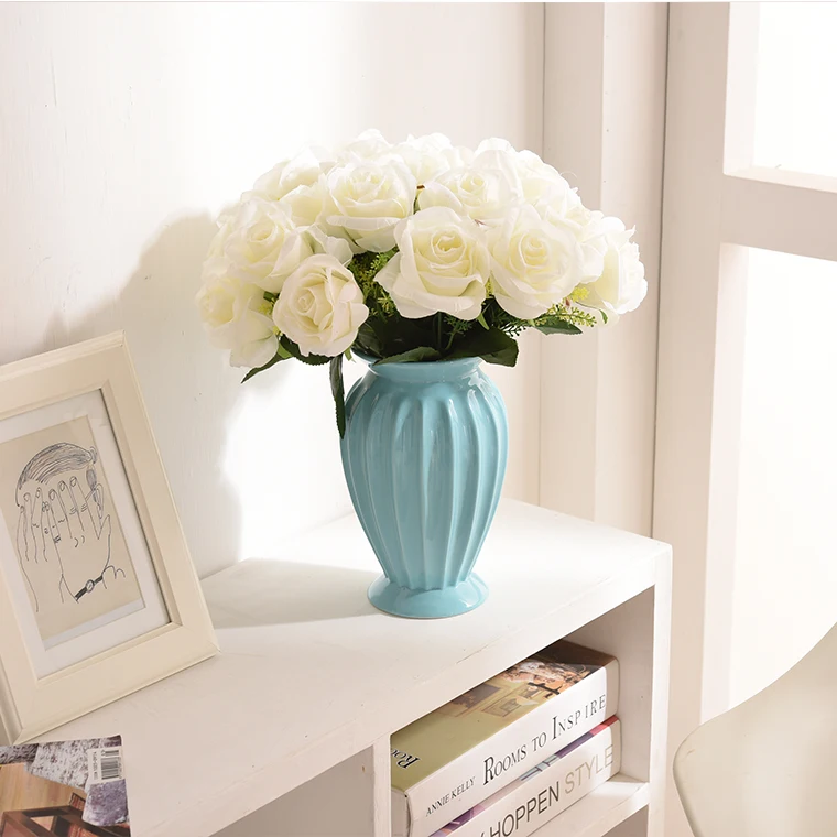 Sodobno Minimalistično Evropi Slog Keramični Cvet Vazo Okraske Ustvarjalne Namizni Beli Cvet Vazo Poroka Doma Dekor Keramične Vaze