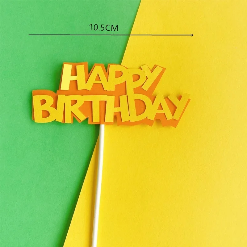 Nova Dvojna Plast Papirja Happy Birthday Cake Pokrivalo Zlato Rojstni dan Cupcake Toppers za otroško Rojstnodnevno zabavo Okraski Baby Tuš