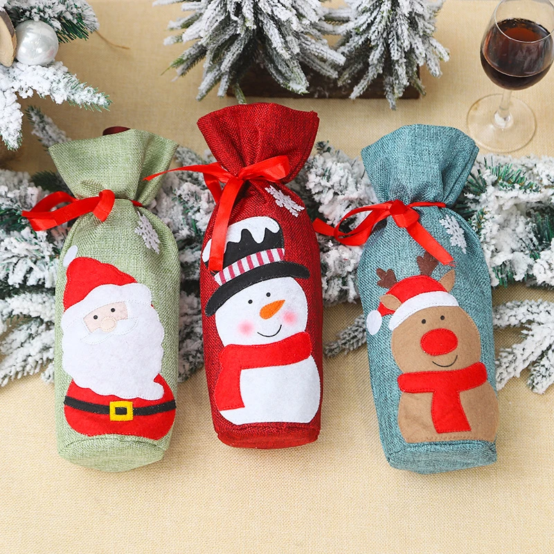 Santa Claus Božični Okraski, Vina, Steklenico Kritje Darilne Vrečke Imajo Božič Večerja Dekor Ornament Tabela Stranka Domov Poroko Dekor 63218