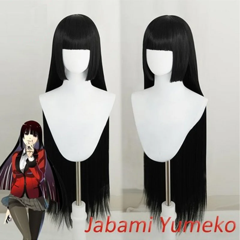Jabami Yumeko Lasuljo Anime Kakegurui Cosplay Lasuljo Ženske Črn 100cm Toplotno Odporen Sintetičnih Las Kakegurui Jabami Lasulje