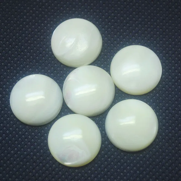 5pcs Debelo margarita polžje lupine cabochons trochidae morske pearl beli barvi, kovanec oblike, velikosti 20 mm