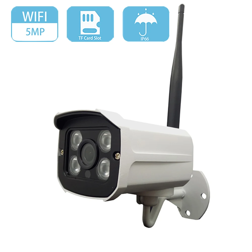 Brezžični 5MP 2560x1920P WiFi IP Kamera Micro SD/TF Kartico v Režo za Varnostno Onvif H. 265 IR Nočna Vizija, Video Nadzor, CCTV Kamere