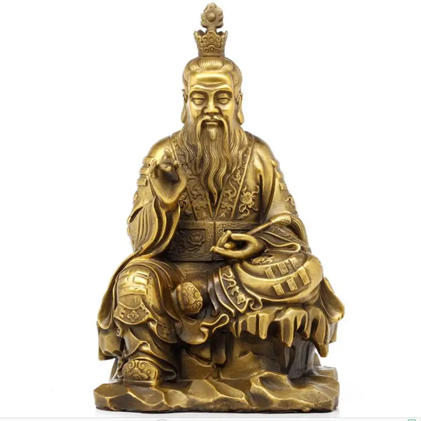 ODPOVEDALI medenina, baker Laozi Taishang Laojun kip Dekoracijo Taoism Feng Shui Doma Dekoracijo