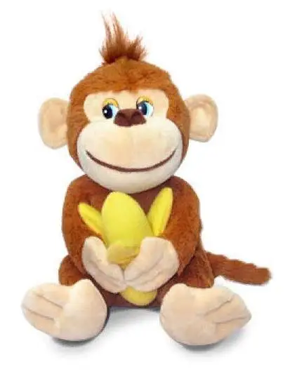 Mehke igrače opica Manya z banano glasbeni 18,5 cm. Umetnost Л8706