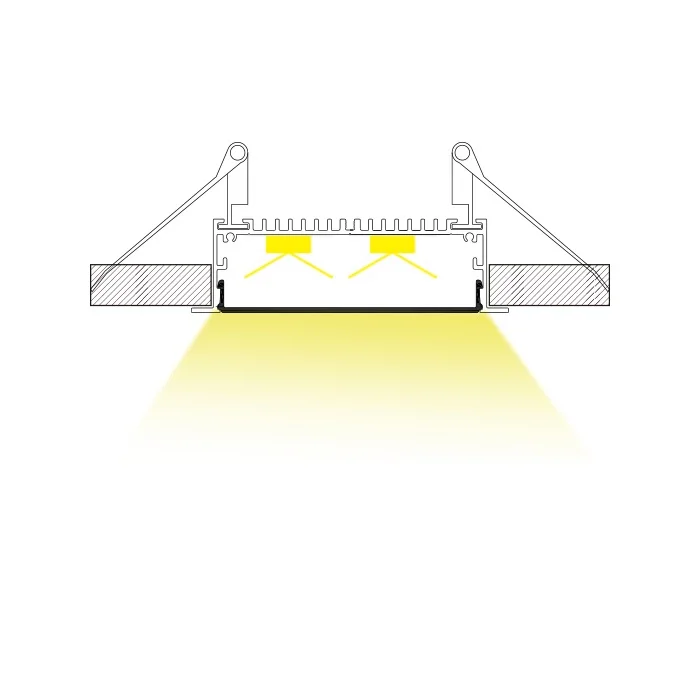 Srebro hladilnega telesa Mavca V Alu Profil Za Visoko Svetlost LED Trak za začasno stropne luči