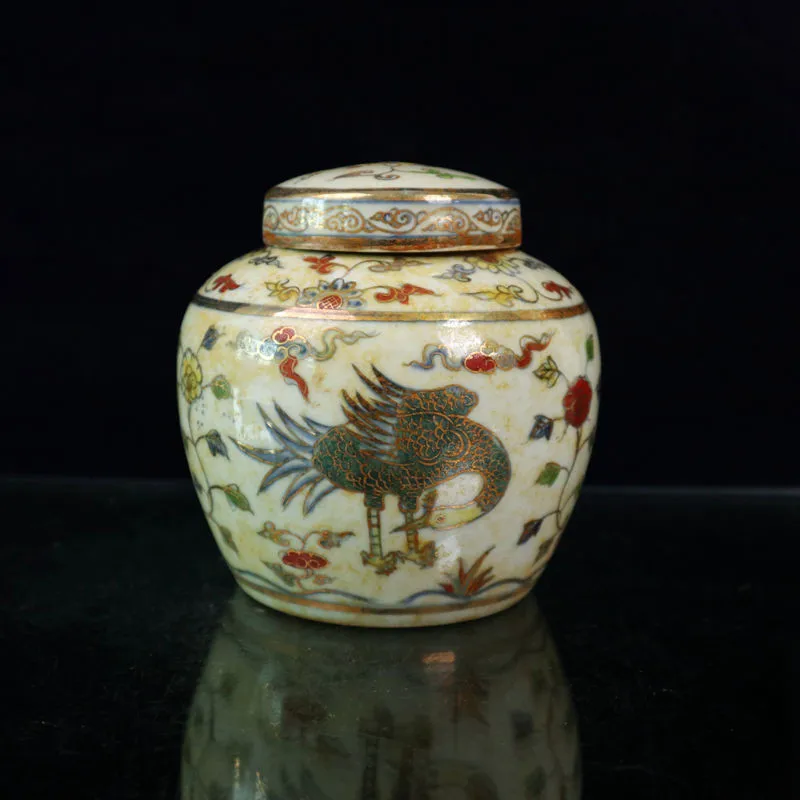 Starinsko Ming Dinastija Chenghua leto, ki porcelana opremljanje doma z zlato pobarvane dvojno phoenix vzorec