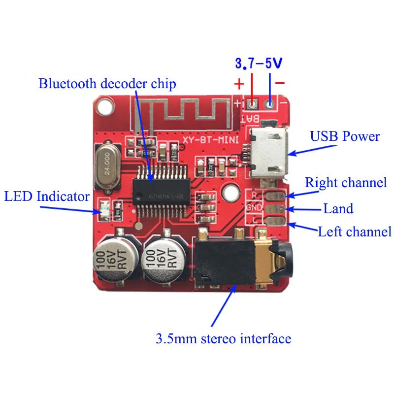 DIY Bluetooth o Sprejemnik Odbor Bluetooth 4.1 5.0 MP3 Lossless Dekoder Vozilu Brezžične Stereo Glasbe Modul 3.7-5V 5Pcs