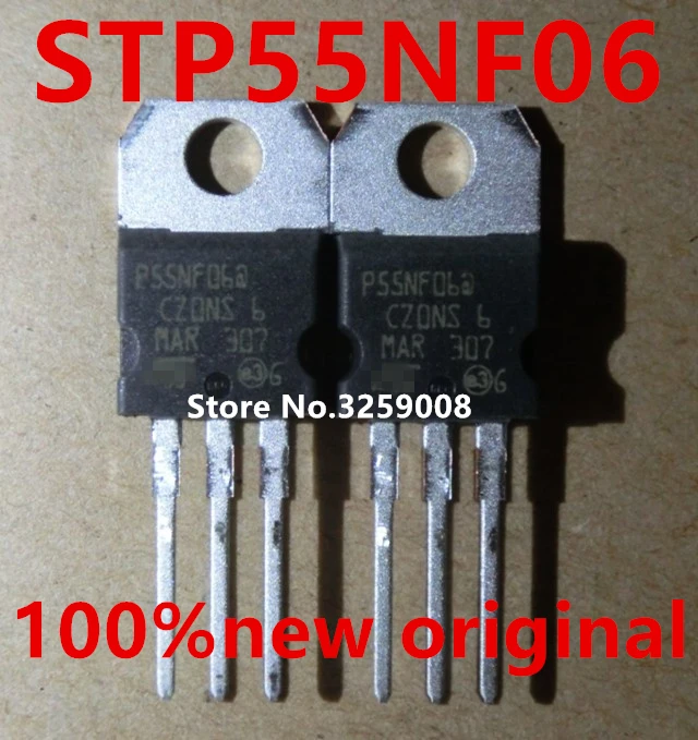 STP55NF06 P55NF06 N-KANALNI 60V - 0.015 ohm - 50A novo izvirno 10pcs