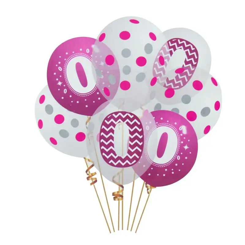Baloni število 0 rojstni dan, SKLOP 7 kos, 35 CM.