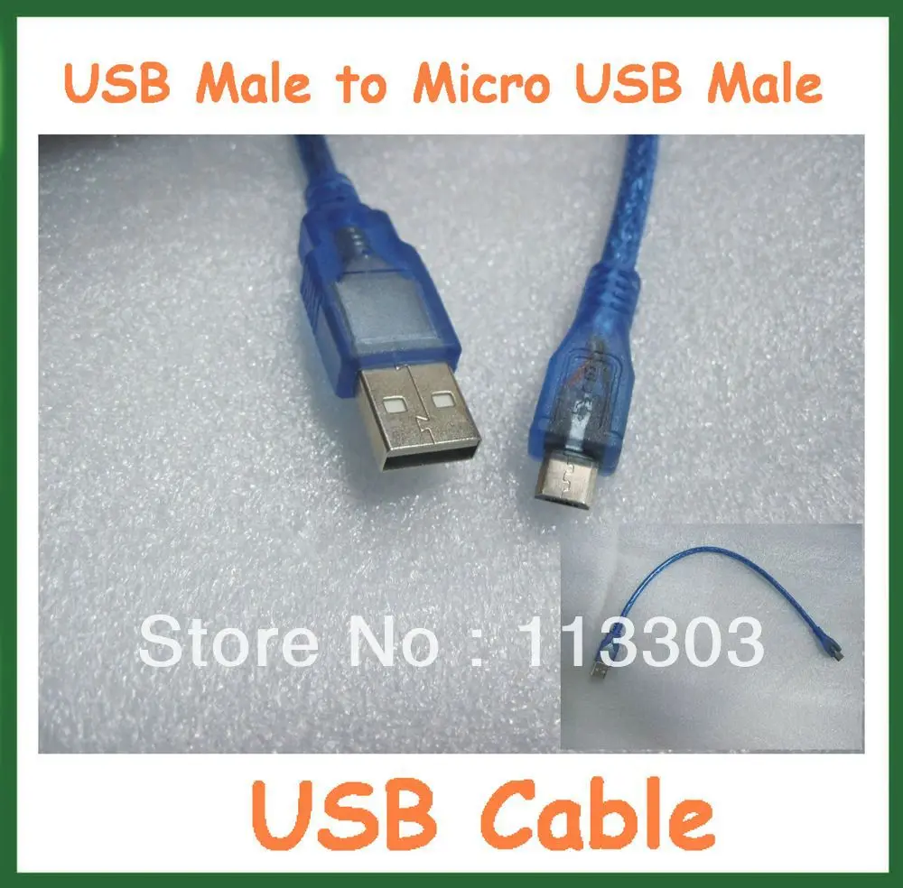 20pcs USB Moški-Micro USB Moški Kabel Podatkov Zaračuna Kabel USB Kabel Modre Barve Brezplačna Dostava
