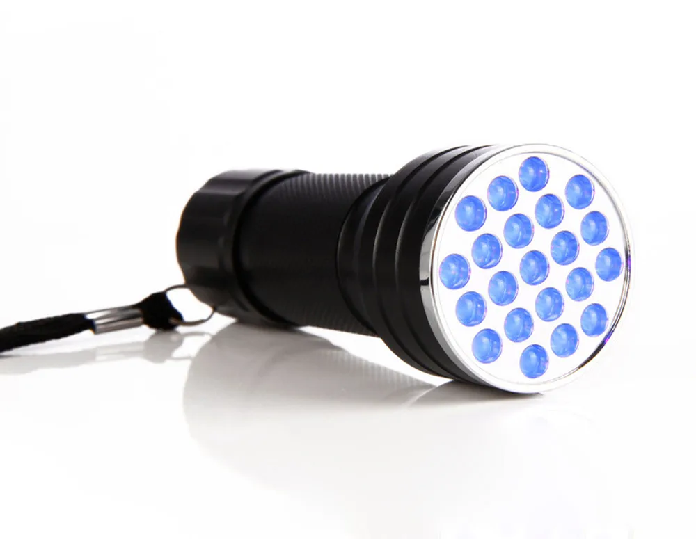 21 LED 395 nM UV ultravijolična Blacklight Svetilka Za CSI Pregled Svetlobe 12.3