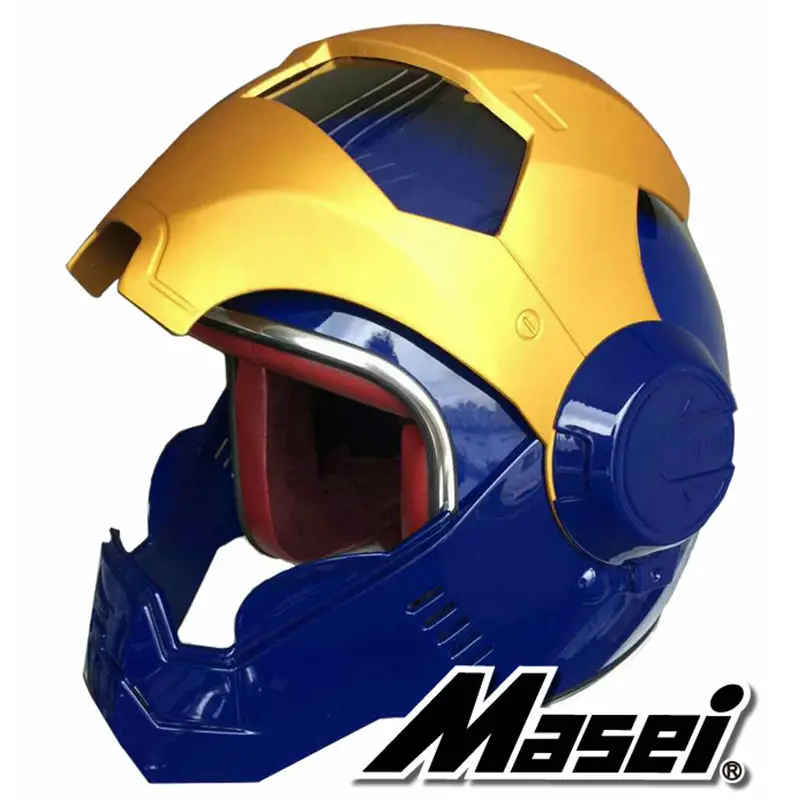 2016 NOVO Zlato & Modro MASEI motoristična čelada IRONMAN Iron Man čelada pol čelada open face čelado motokros čelade 610