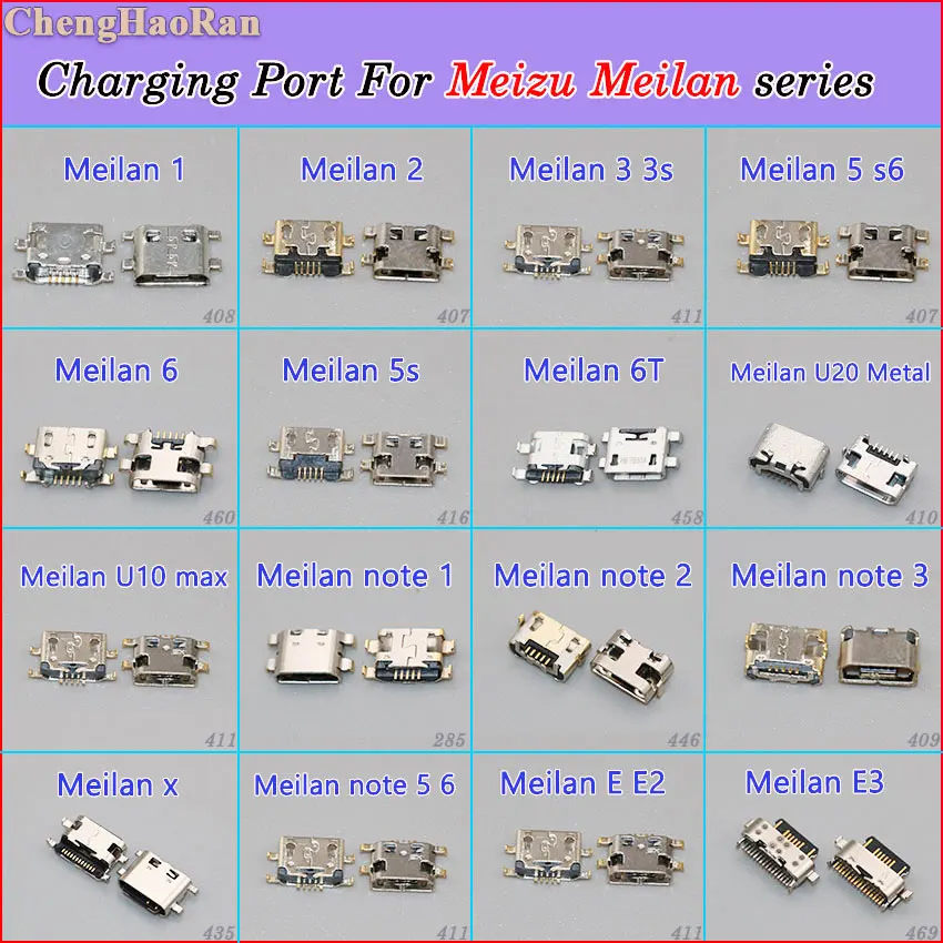 ChengHaoRan Mikro USB priključek za polnilnik Dock Priključek, Vtič Priključek Za Meilan Opomba 1 2 3 3 6T S6 6 5S 5 X Max U10 U20 E E2 E3