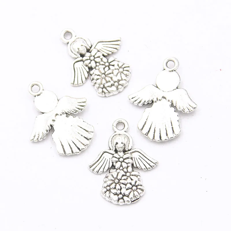 20PCS 16*22 mm Kovinske zlitine čar angel girl antik srebrni okrasni obesek DIY ročno izdelan nakit ogrlica postopek odločanja
