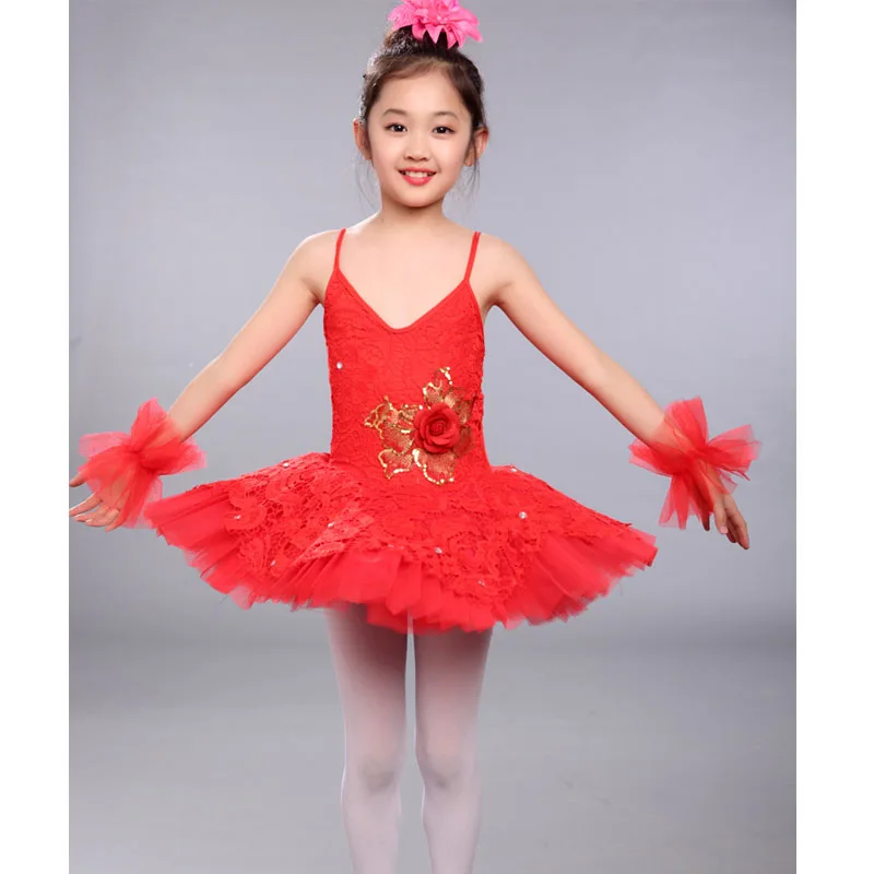 Rdeča Otroke, Balet Obleko Kostume Otroci Swan Lake Vzorec Balerina Obleko Ples Obrabe Tutus Dekleta Strokovno balet Obleke