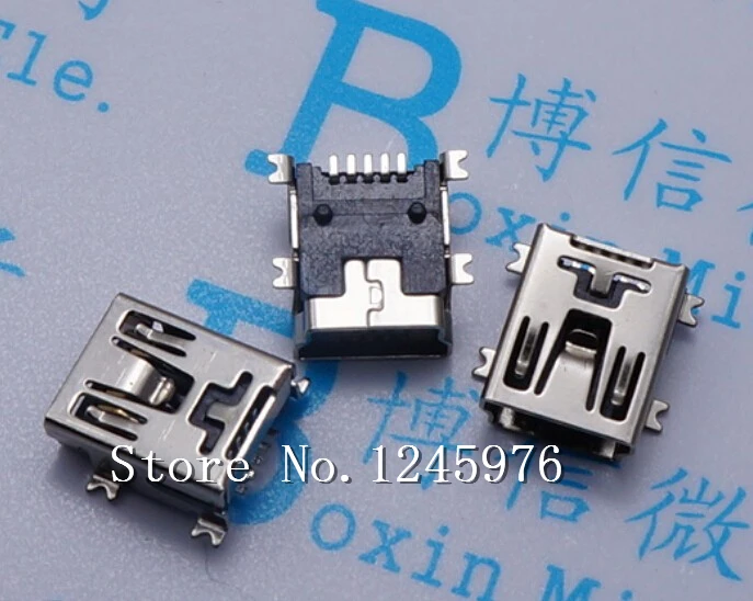 100 kozarcev Mini USB priključek SMD Podatkovni vmesnik 5PIN 5 iglo mini Mikro usb-vtičnico Brezplačna dostava