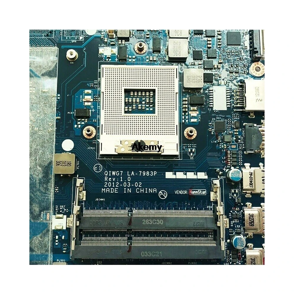 Akemy LA-7983P Prenosni računalnik z matično ploščo Za Lenovo G780 GM Za Lenovo QIWG7 LA-7983P HM76 PGA989 DDR3 Mainboard Test
