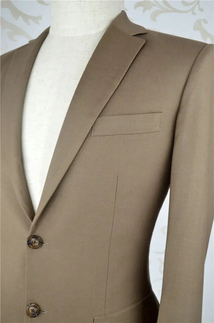 Obleke suknjič hlače prilagojene moška poročna obleka barva beloprsi singl, ki so prilagojene obleko moških volne obleke, prilagodite