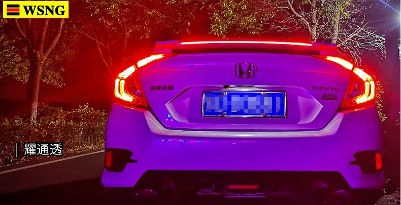 LED ABS Spojler Krilo Z Zadnjo Zavoro Lučka Rep Svetlobe Trunk Led Pribor Za Honda Za Državljansko 2016 2017