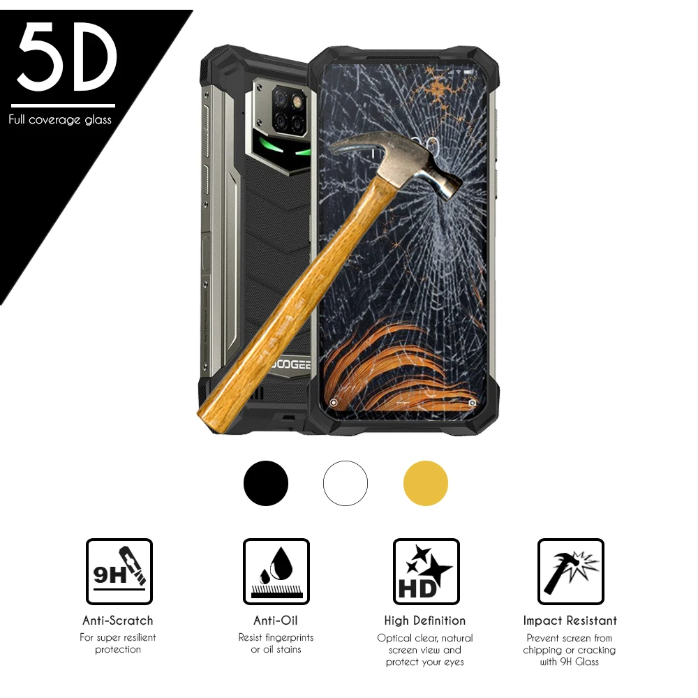 5D pametni telefon polno kaljeno steklo Protector za Doogee S88 Pro (4G) 6.3