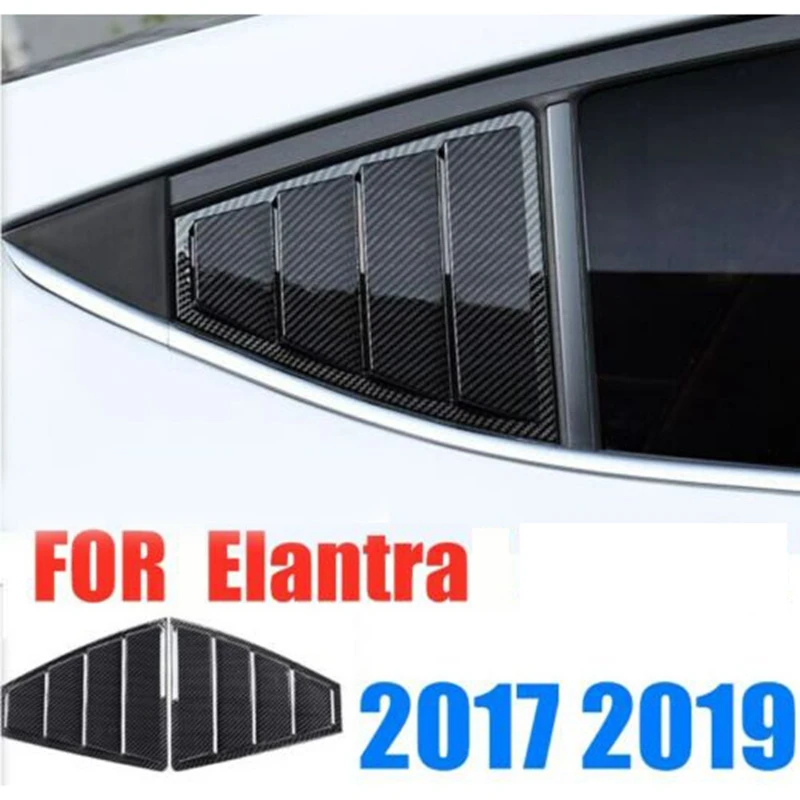 1Pair Ogljikovih Vlaken Videz Strani Okna Reže Sonce Odtenek Kritje za Hyundai Elantra 2017-2019
