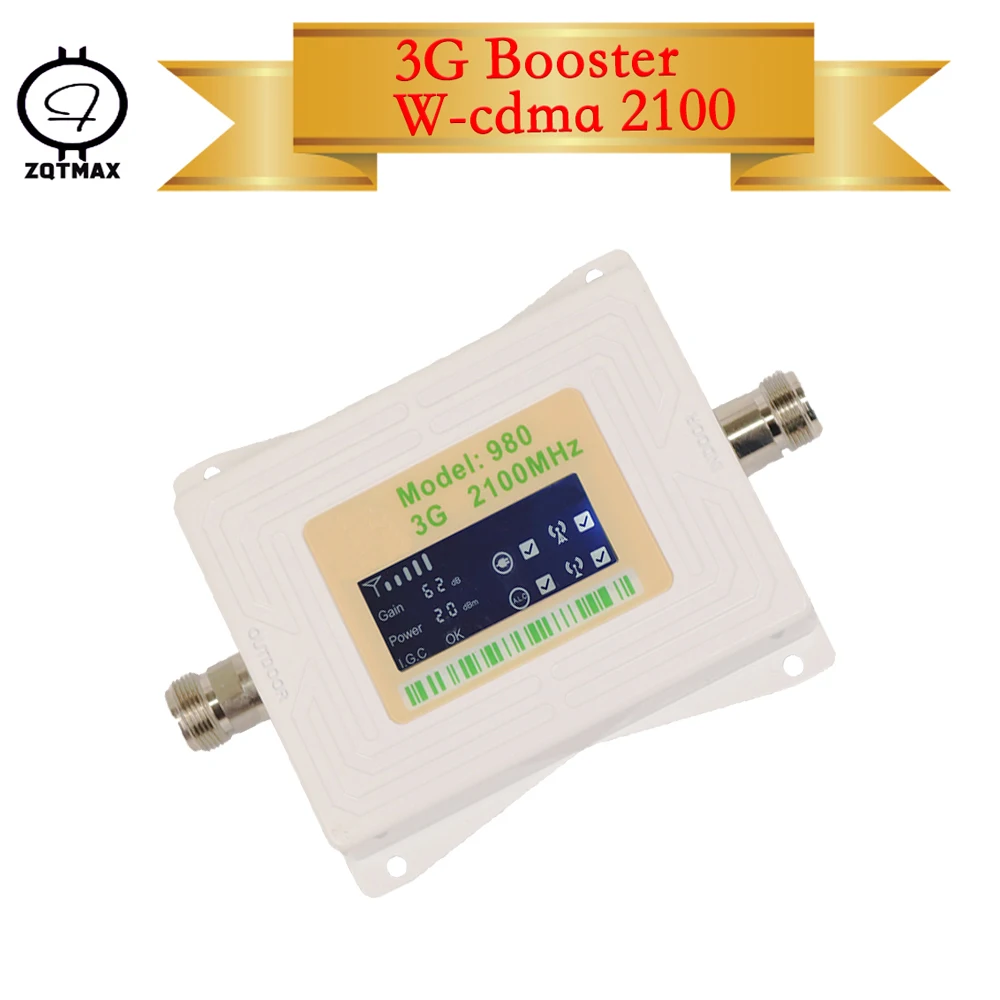 ZQTMAX 62db 3G signal booster 2100 MHz B1 UMTS mobilnih ojačevalnik mini lcd-zaslon